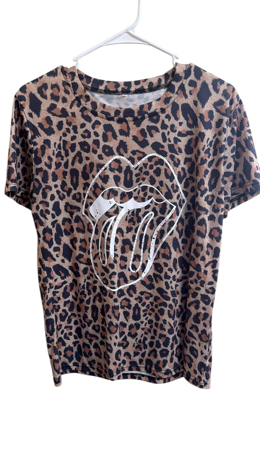Rock n Roll leopard tshirt