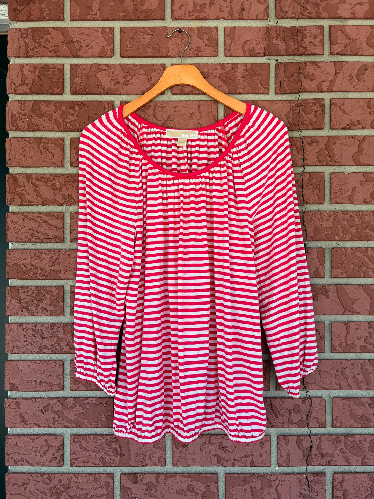 Michael Kors red striped top