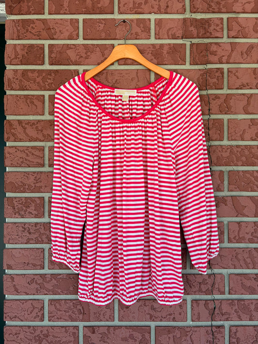 Michael Kors red striped top