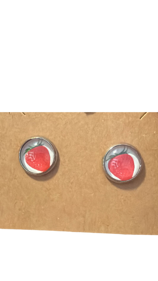 Strawberry bubble studs￼