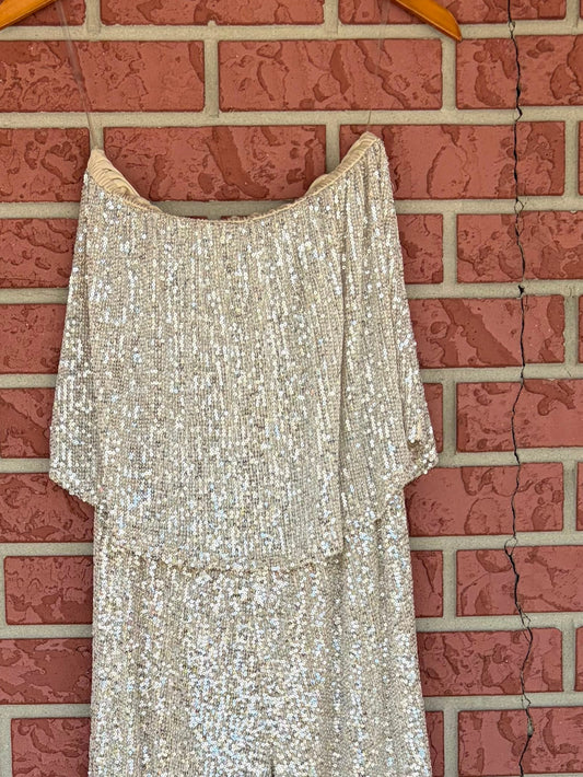 Venus sparkle silver strapless jumper