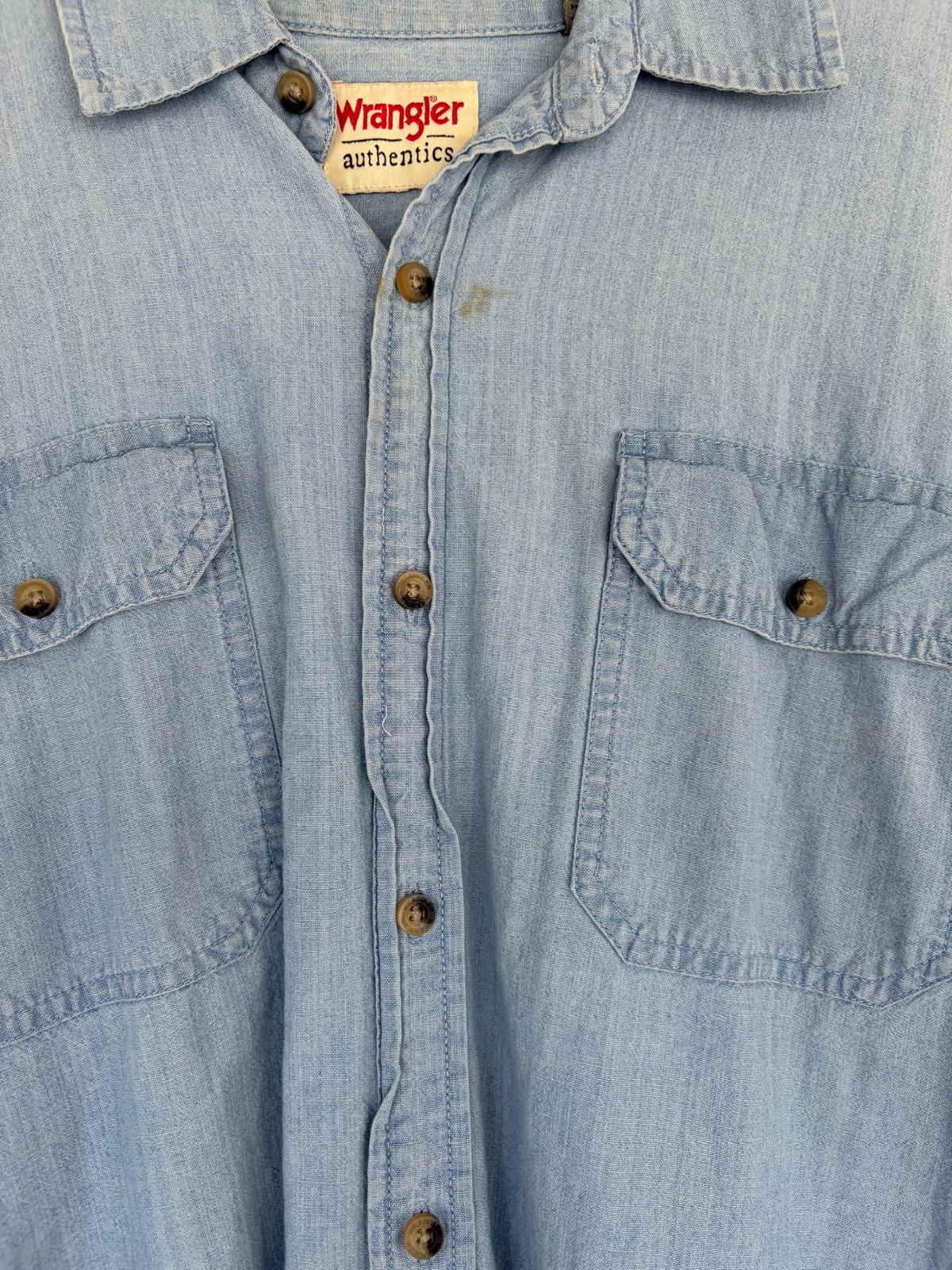 Wrangler blue denim button up