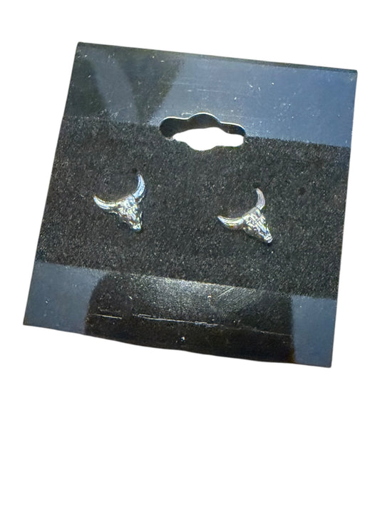 Western silver tone earrings