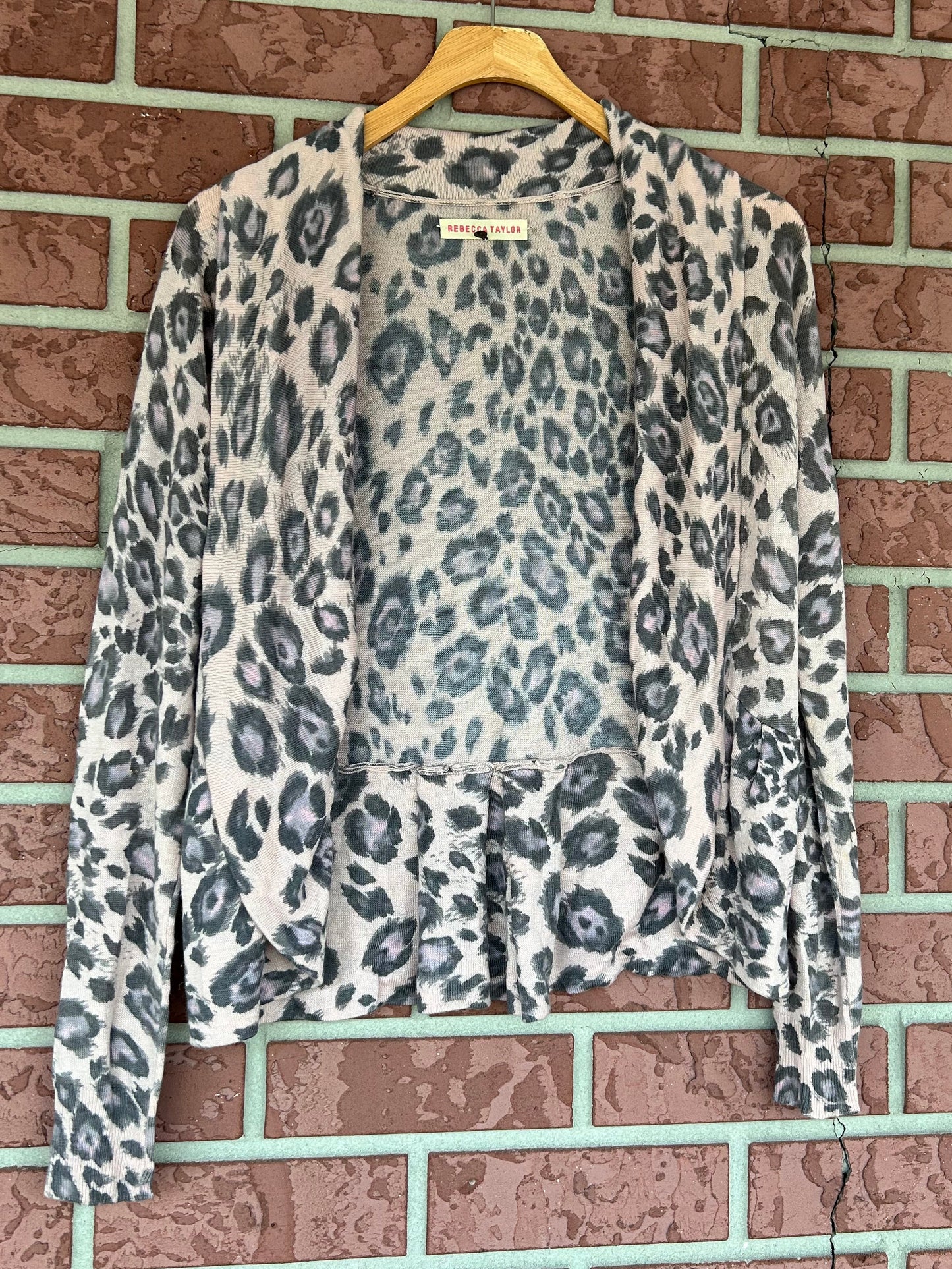 Rebecca Taylor cardigan ruffle cheetah