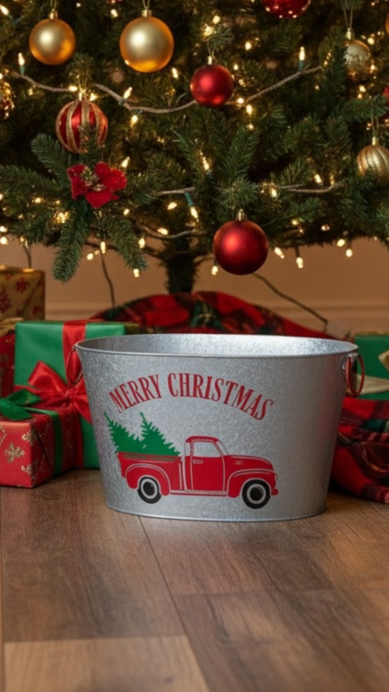 Large floor metal basket tin