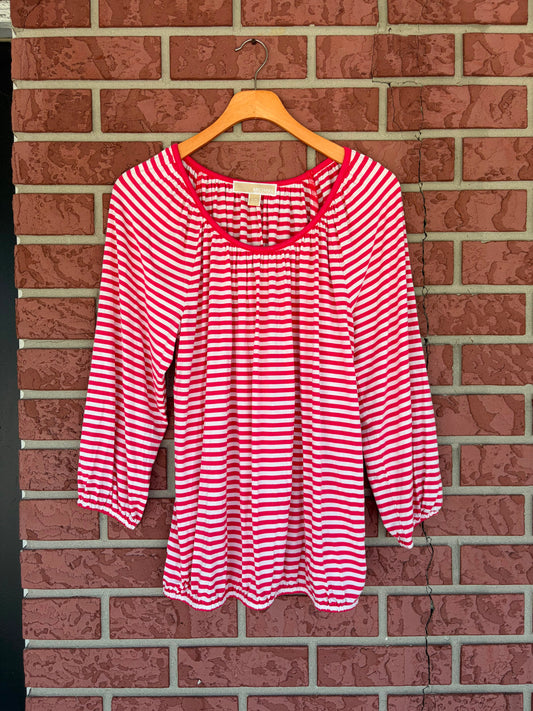 Michael Kors red striped top