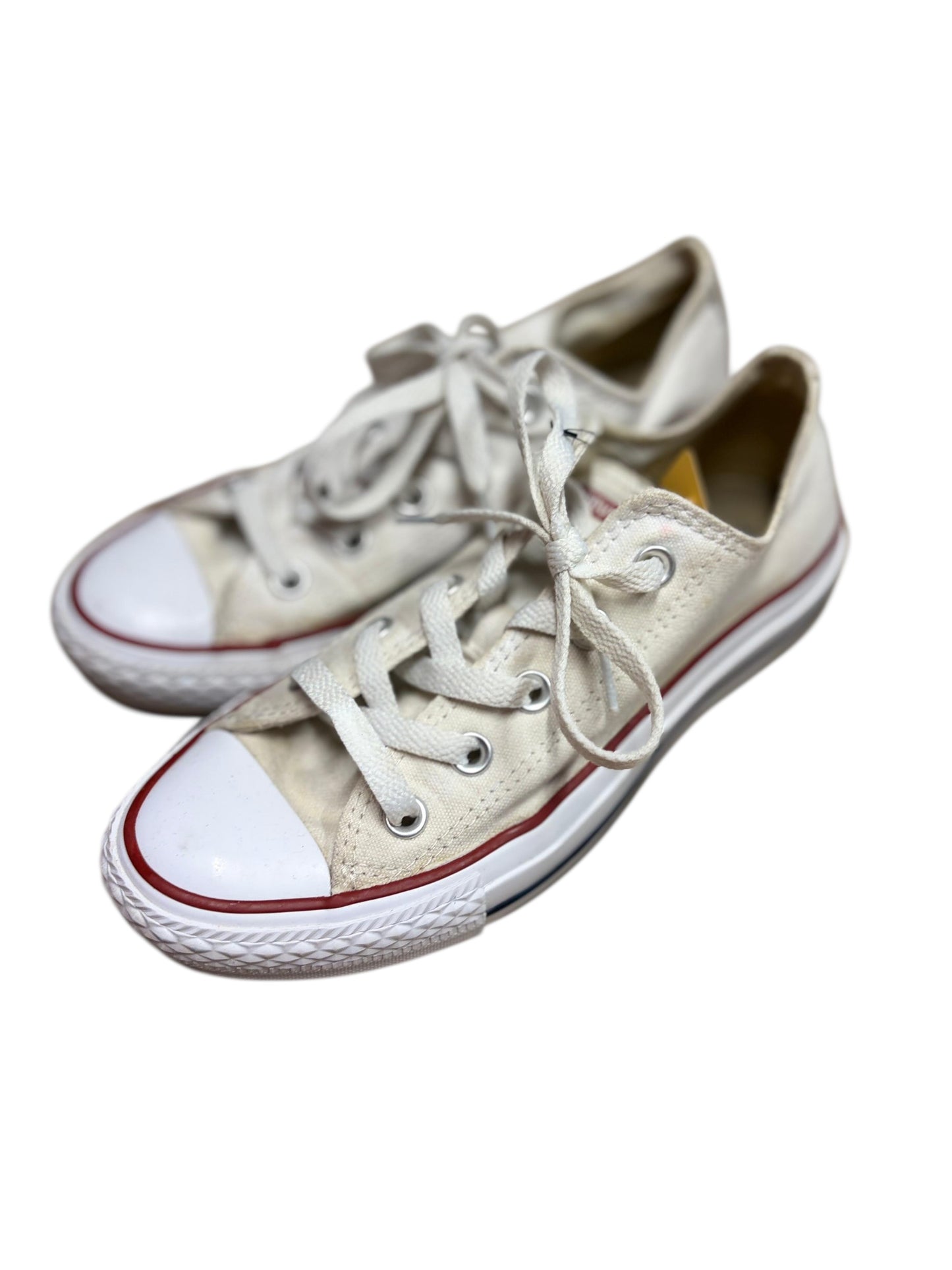 Converse shoes tan red white
