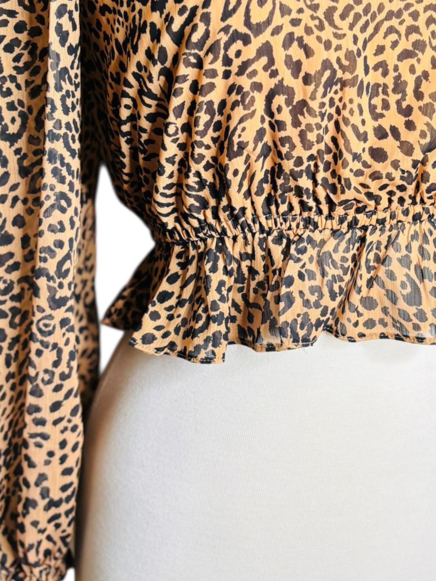 GB leopard one shoulder top