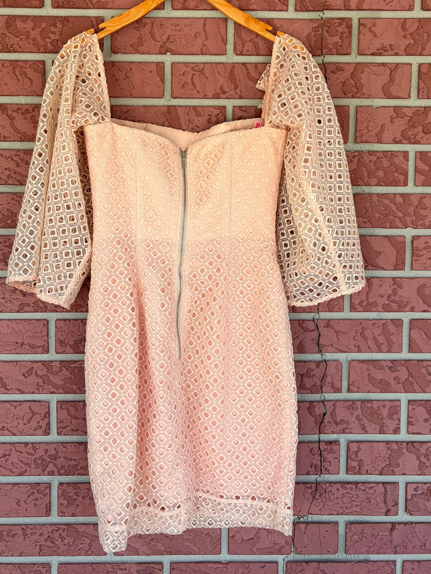 Keepsake peach puff sleeve dress