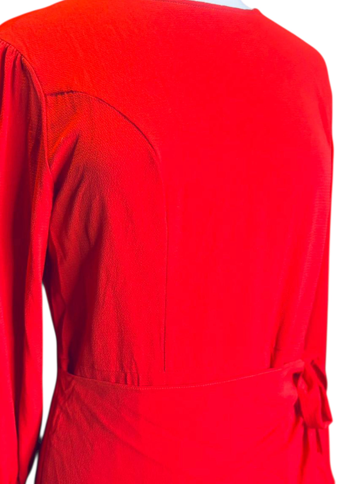 Vestidos red long sleeve ruffles dress