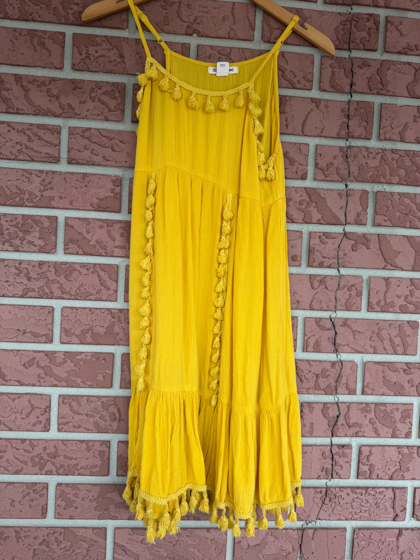 Billabong mustard mini Pom Pom dress