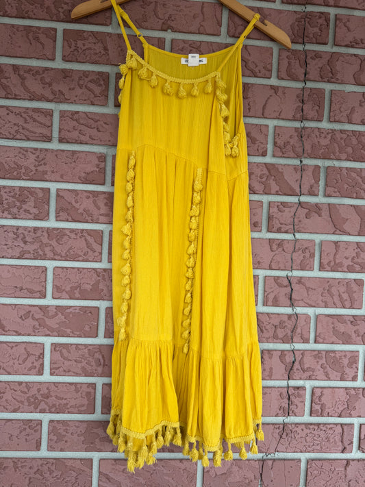 Billabong mustard mini Pom Pom dress