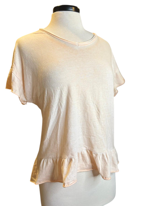 Cream ruffle lovely tee