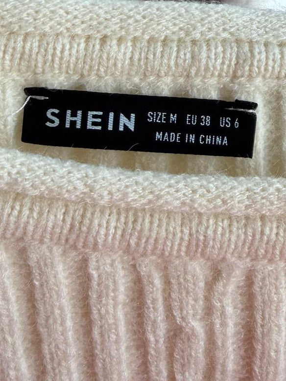 SHEIN White Crochet Sweater Top