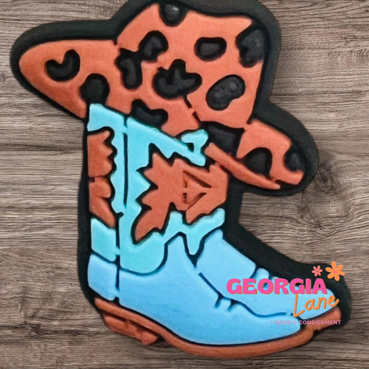 Cheetah western boots shoe charm