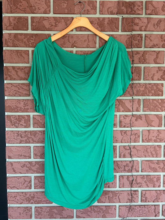 Swoop neck green top