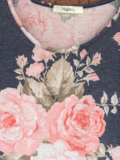 Haptics Floral Navy Top
