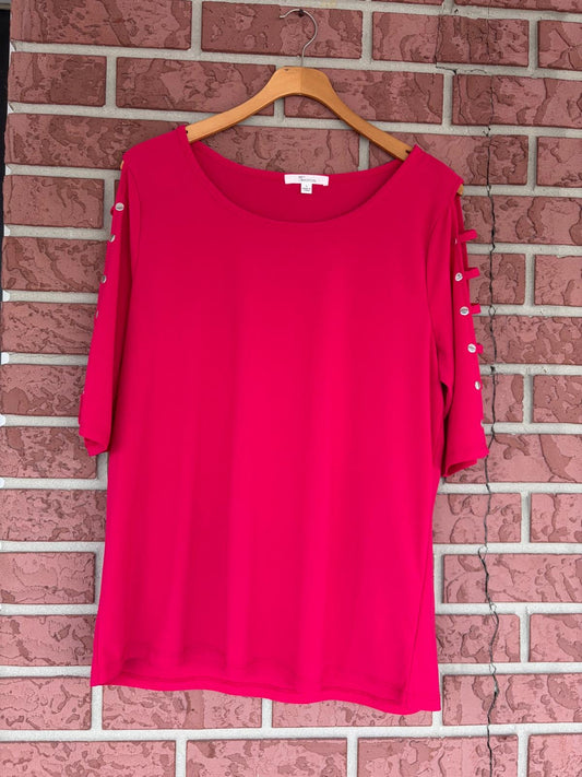 89th & Madison red 3/4 sleeve top
