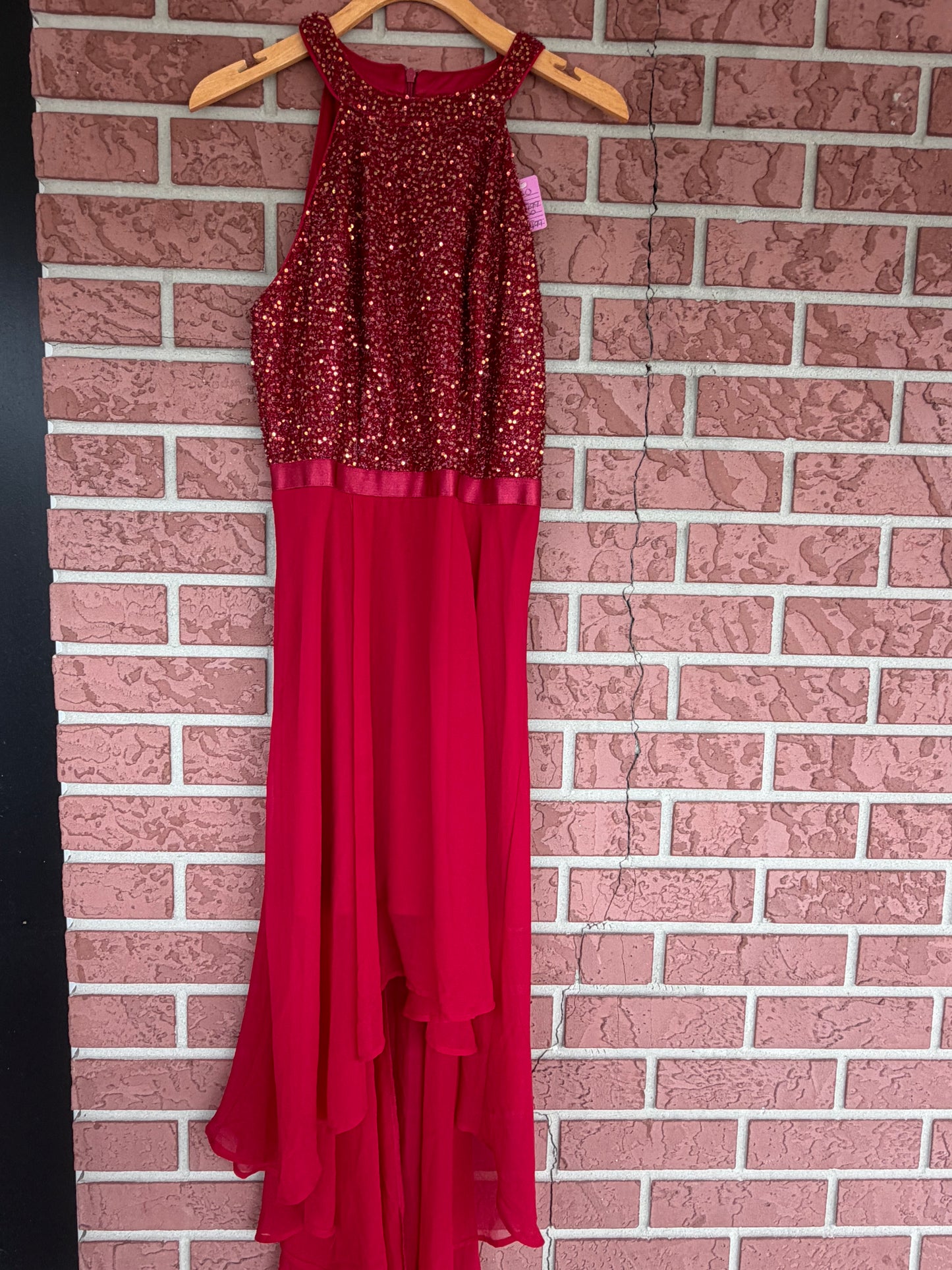 Dressy star red sparkly dress halter top