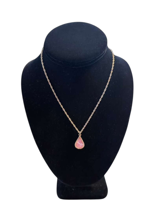 Tear drop pink necklace stone