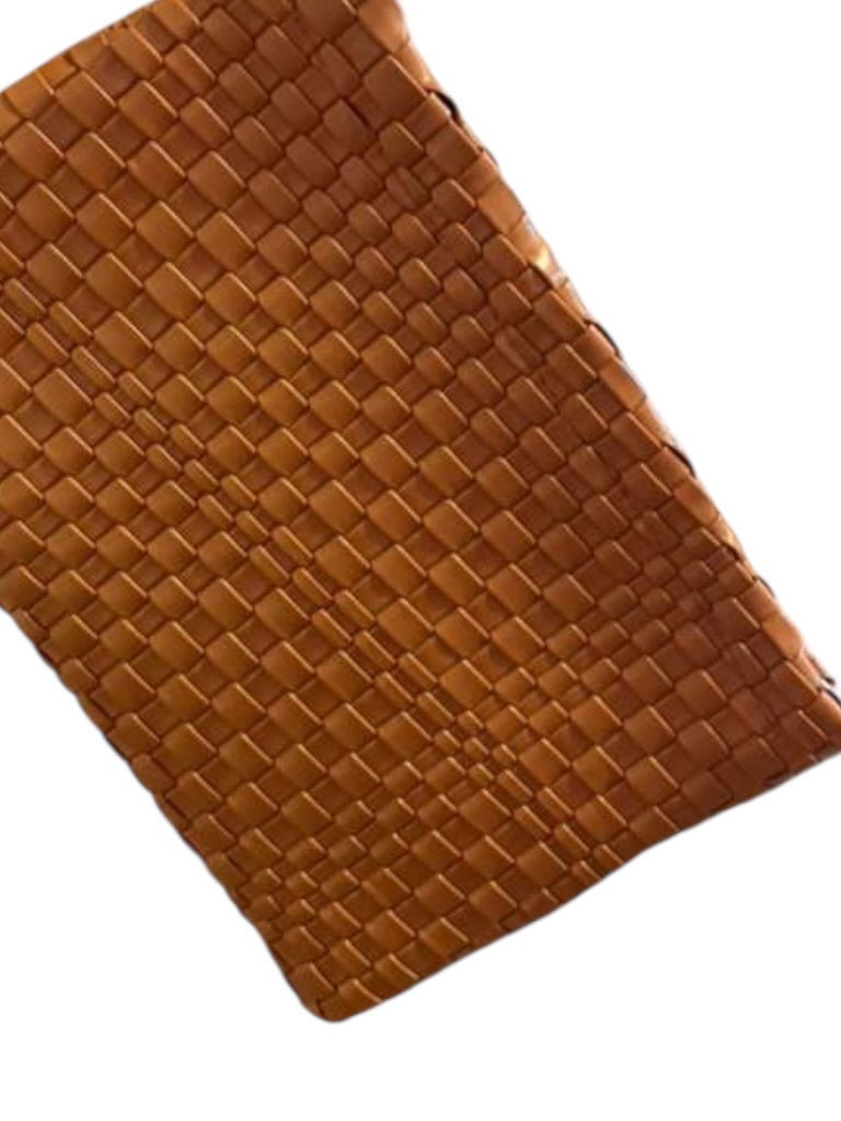 Tan croc wristlet