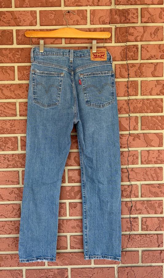 Levi Distressed Straight Leg Jeans