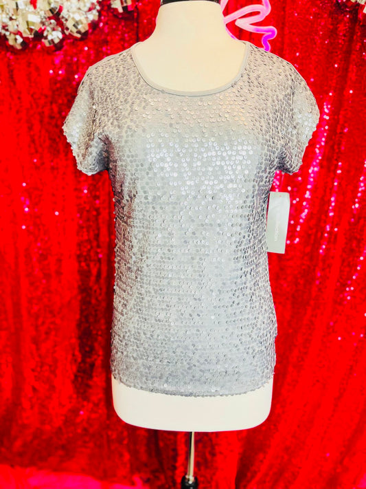 NY collection silver sequined top
