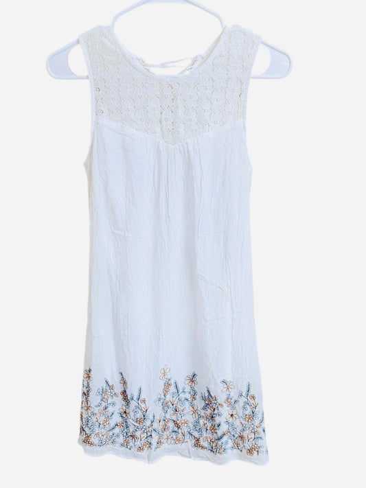 313 embroidery dress white