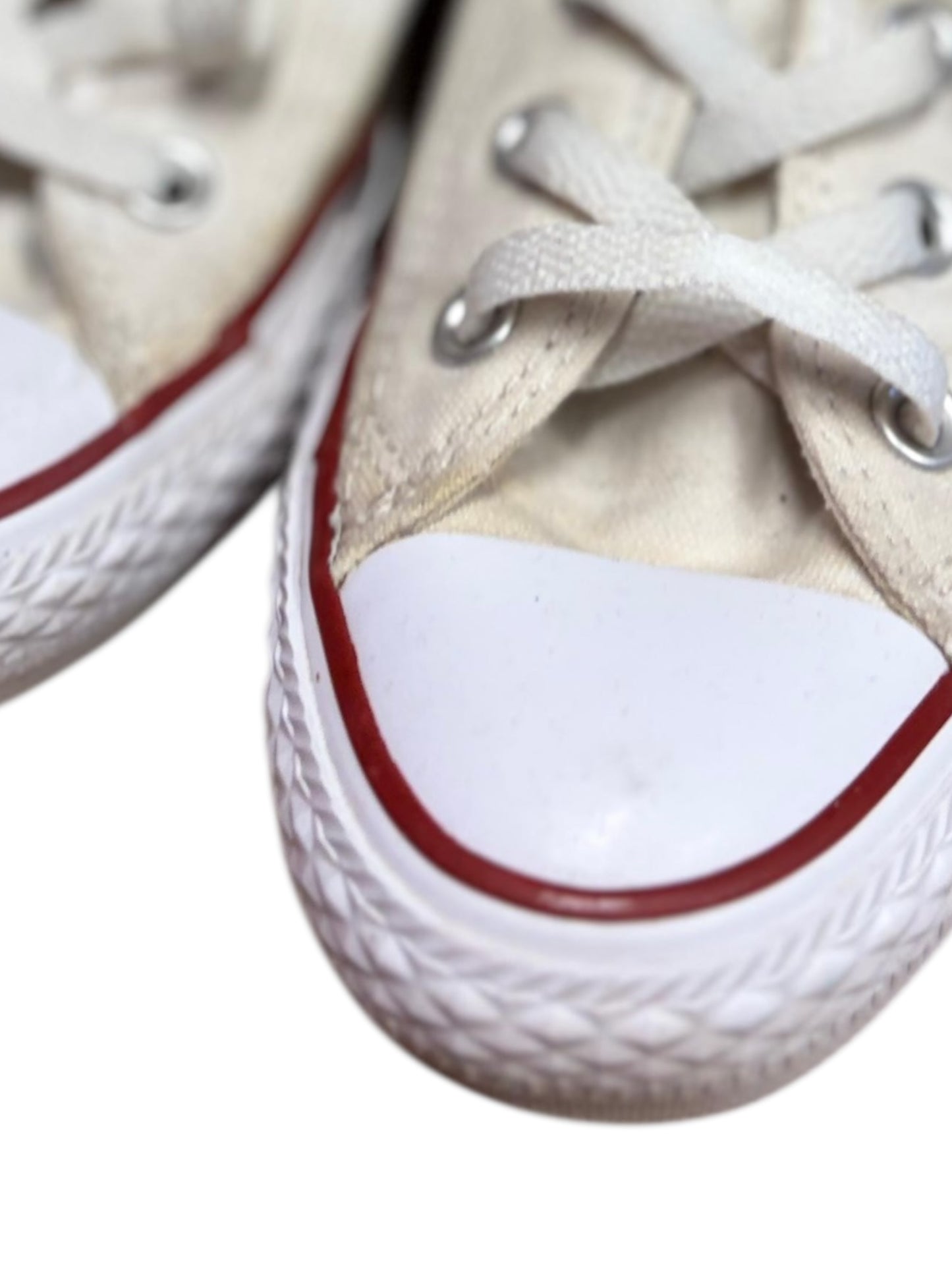 Converse shoes tan red white