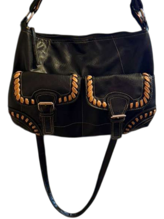 61101 Cato black leather like bag