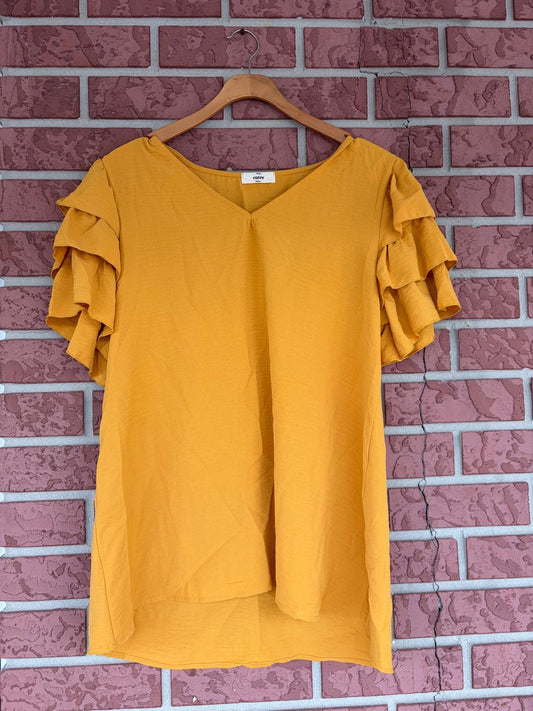 Entro Goldenrod ruffle sleeves top