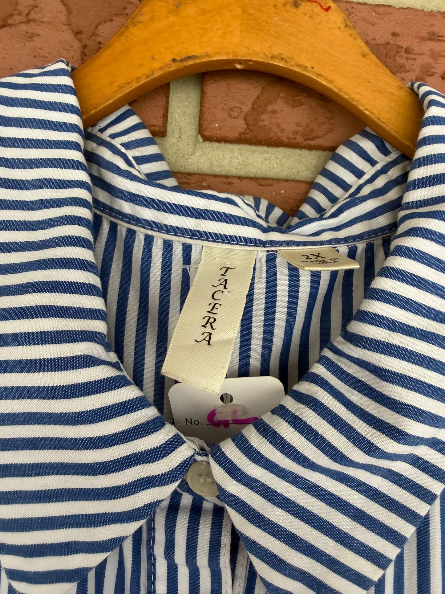 TACERA blue stripe dress