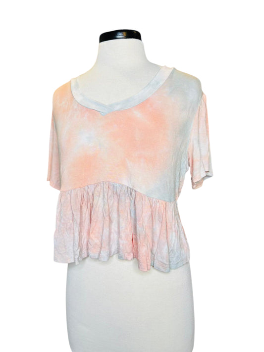 2 Saints ruffle top tie dye