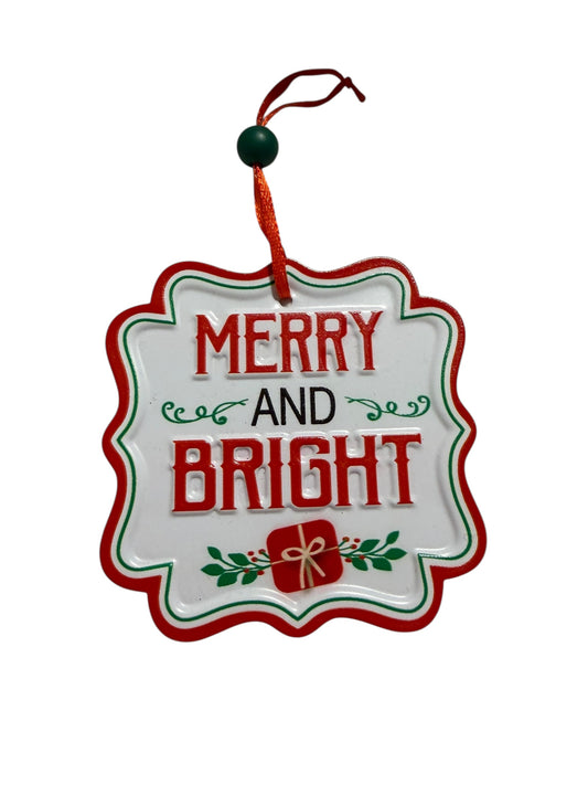 Merry and Bright ornaments