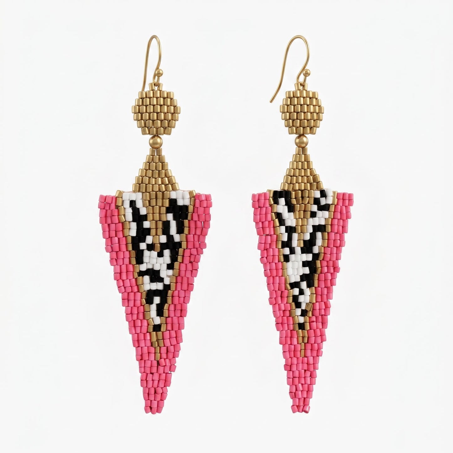 Hot pink bead earrings
