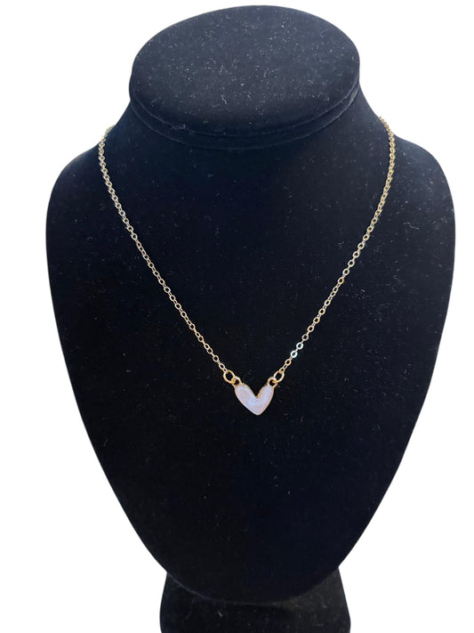 My heart white necklace
