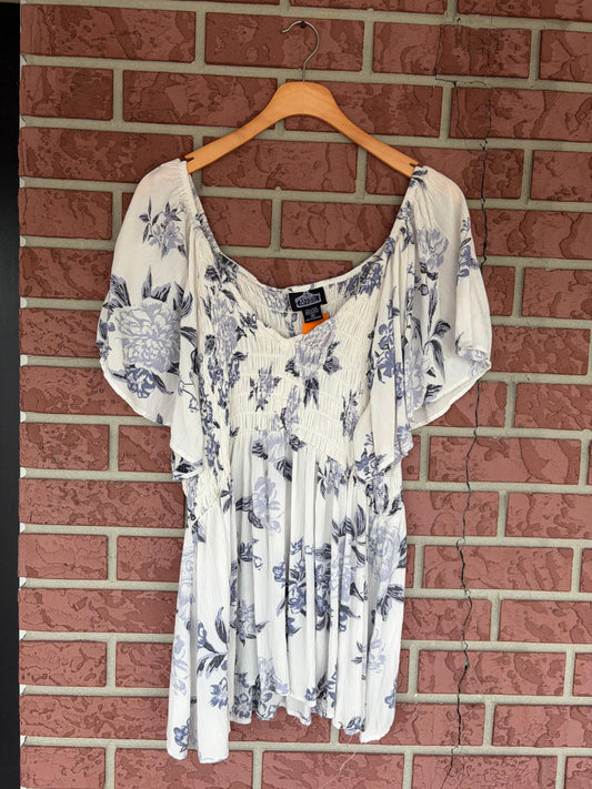 Angie floral tunic purple lavender