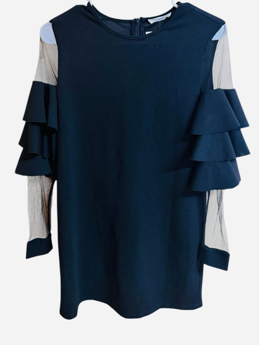 108 SHEIN little black dress sheer sleeves