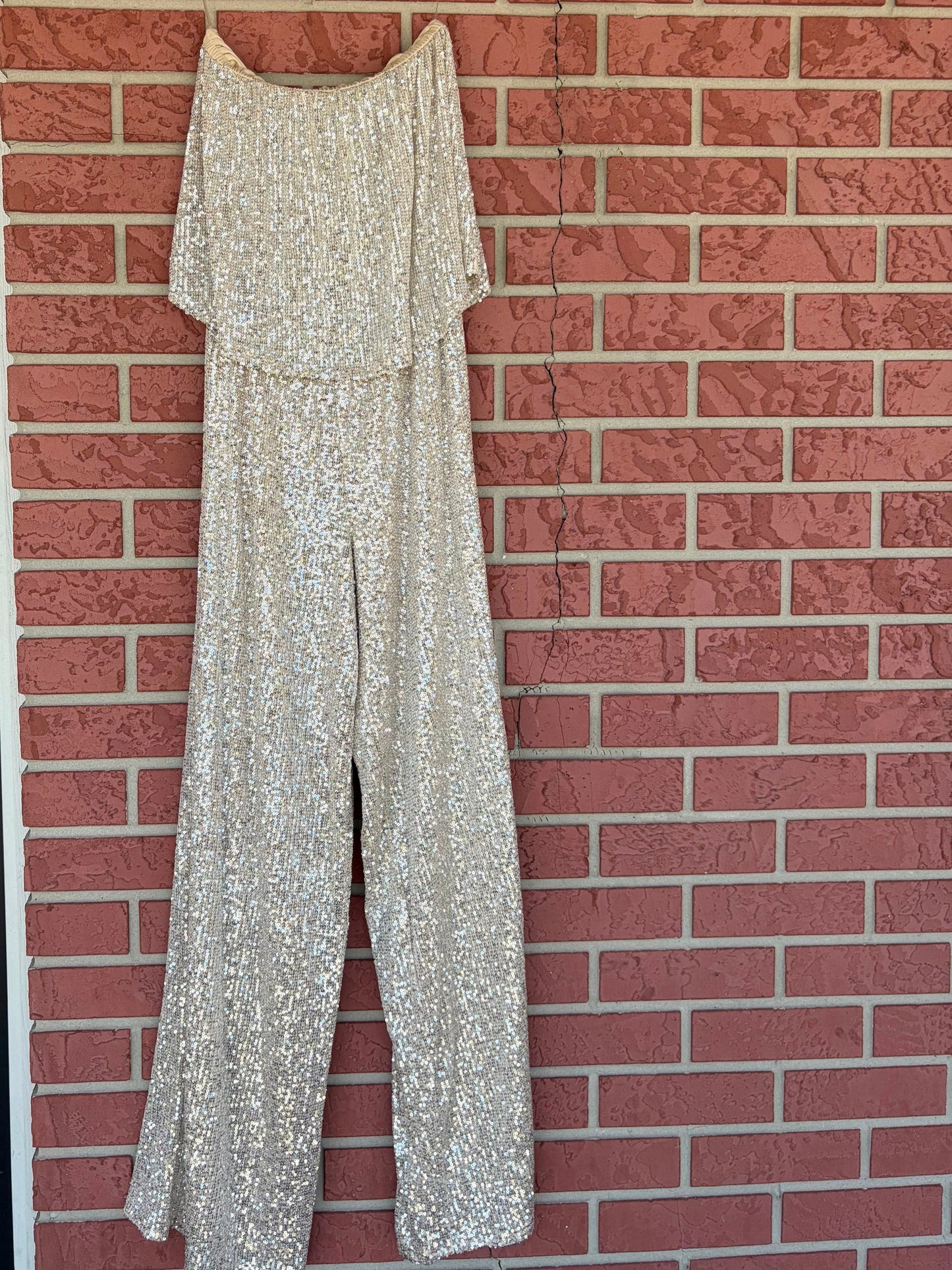 Venus sparkle silver strapless jumper