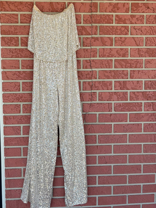 Venus sparkle silver strapless jumper