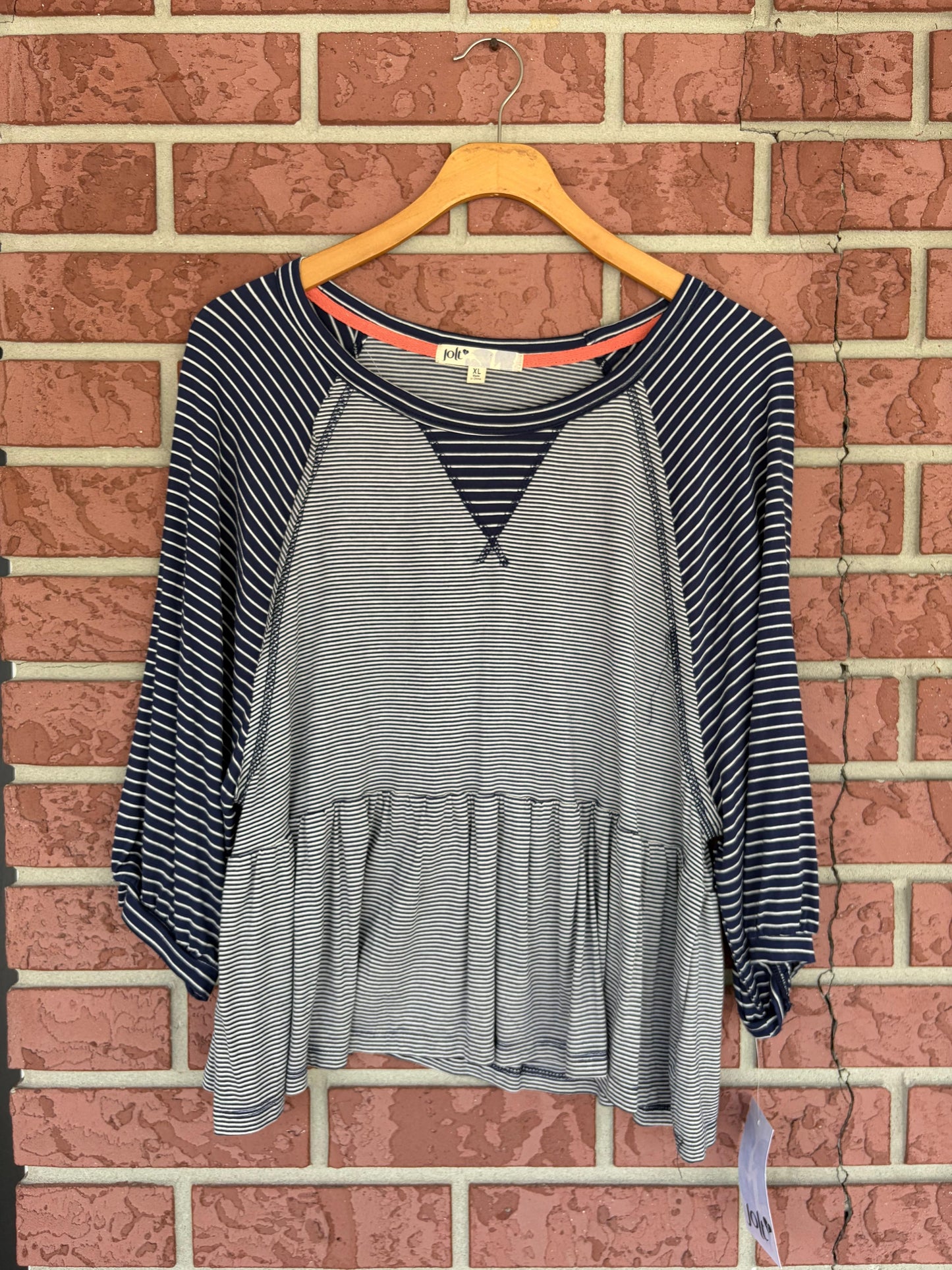 Jolt striped grey blue top