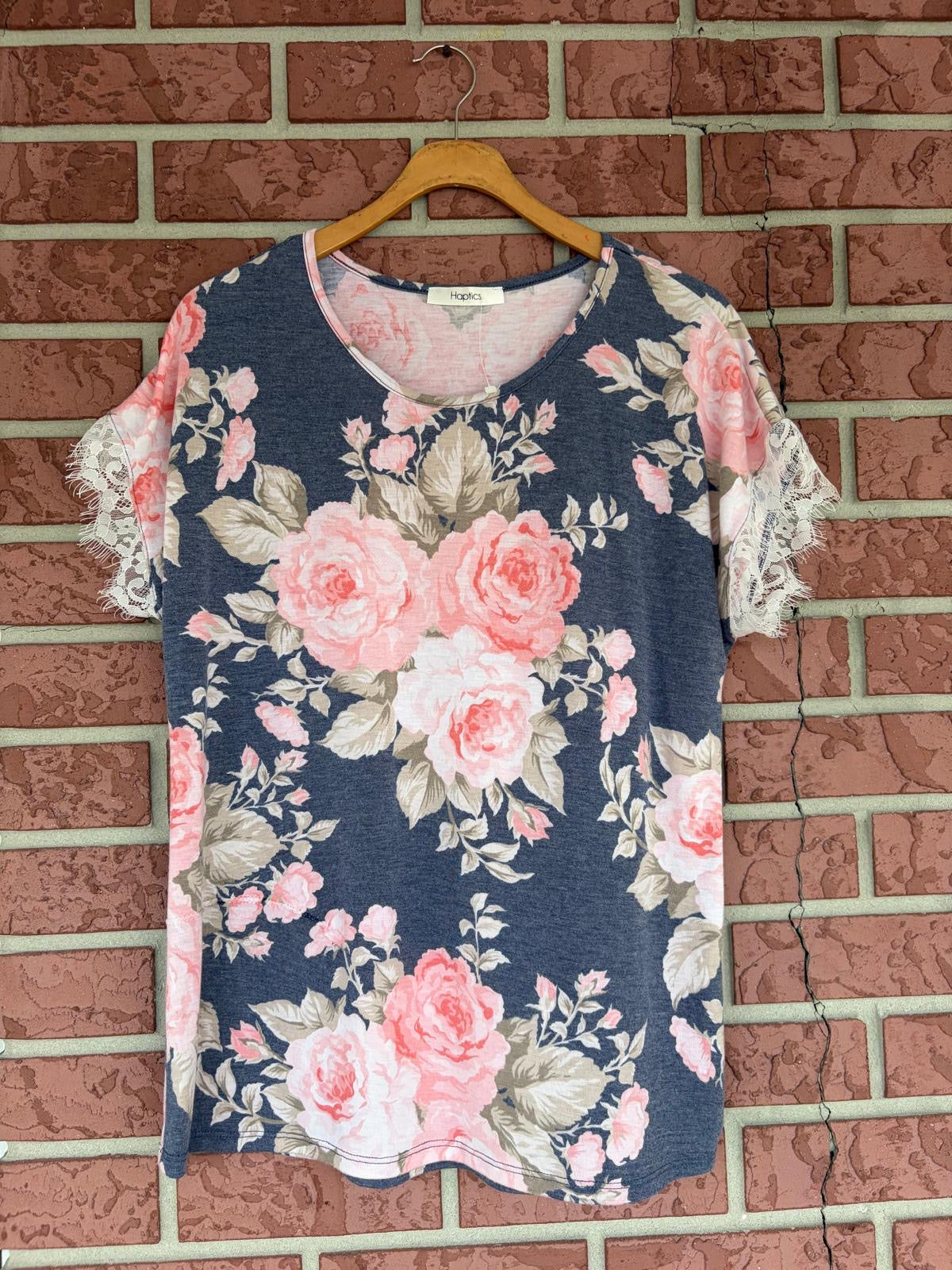 Haptics Floral Navy Top