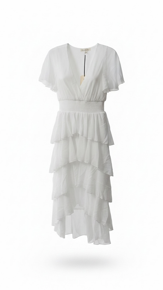White ruffle dress