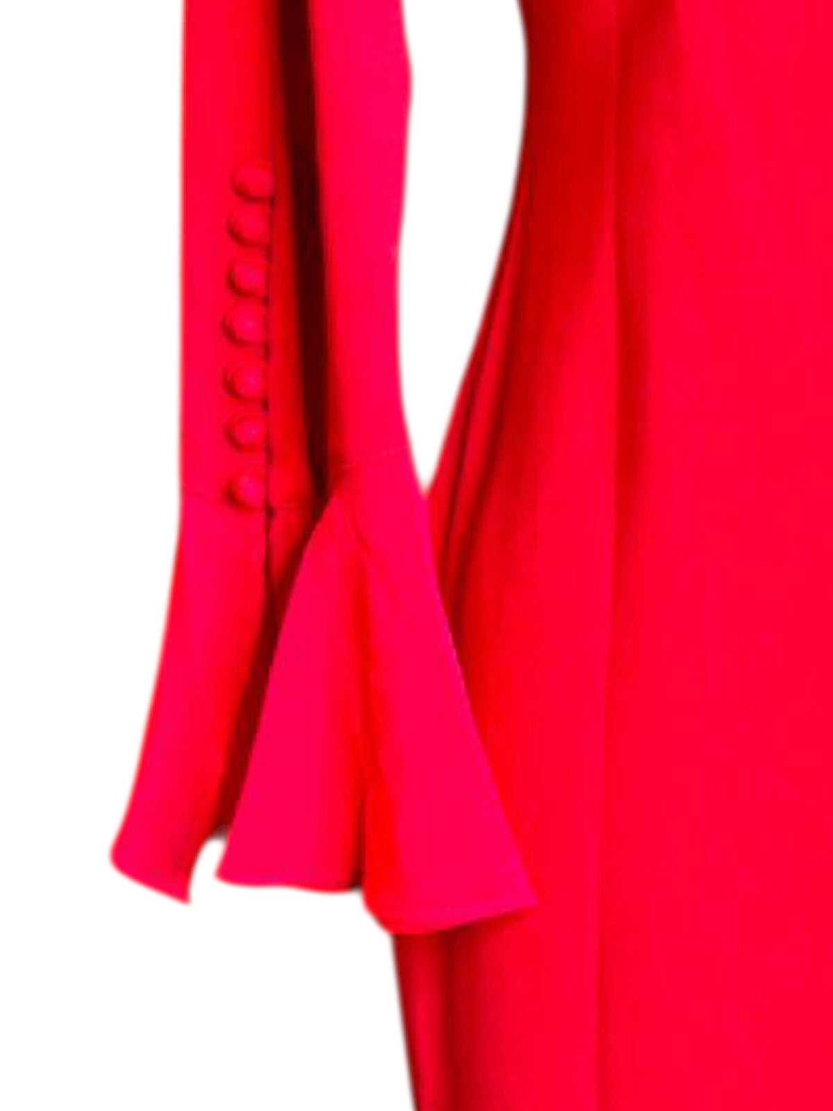 Calvin Klein red ruffle sleeve dress