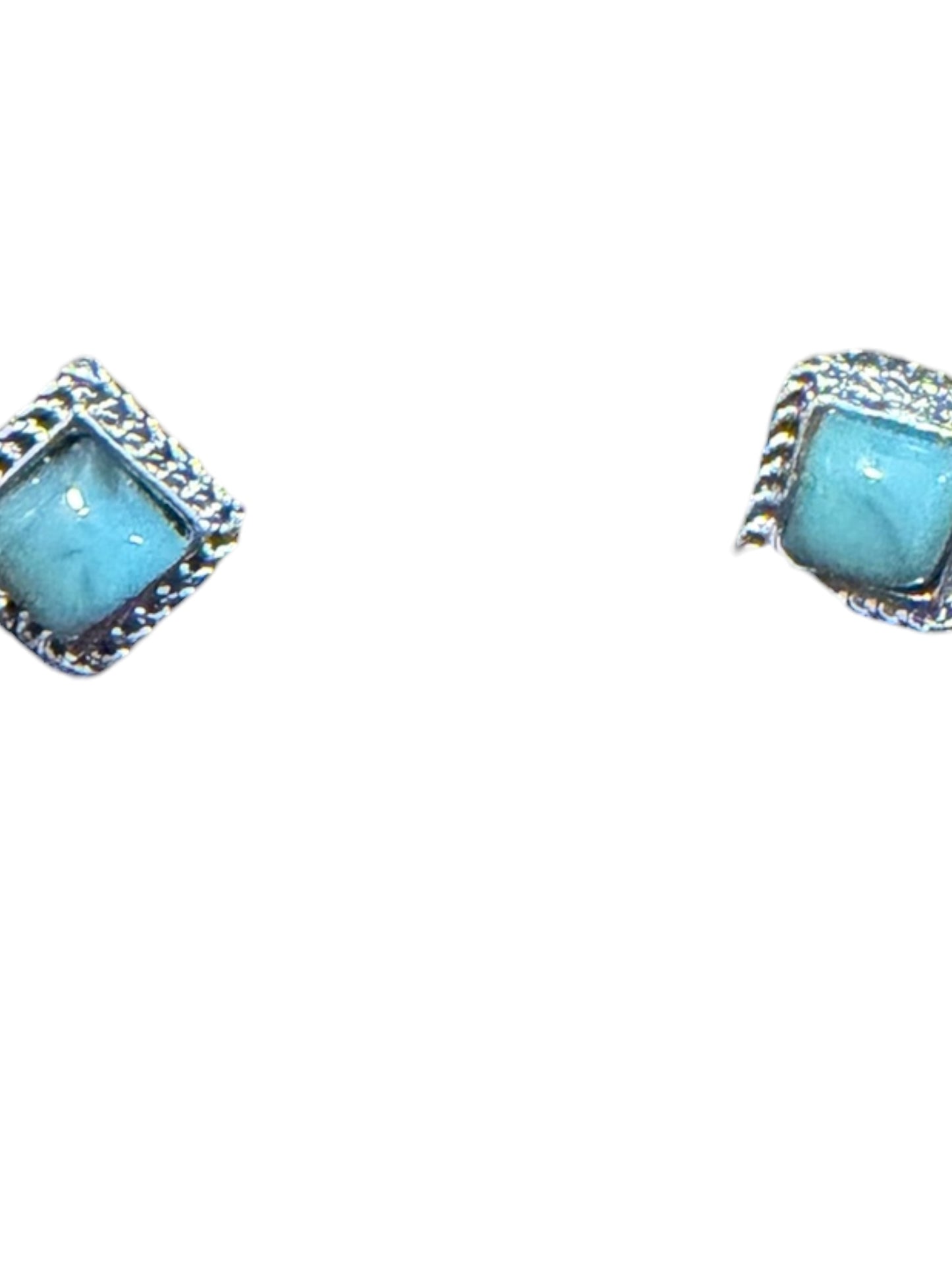Turquoise diamond shape western earrings