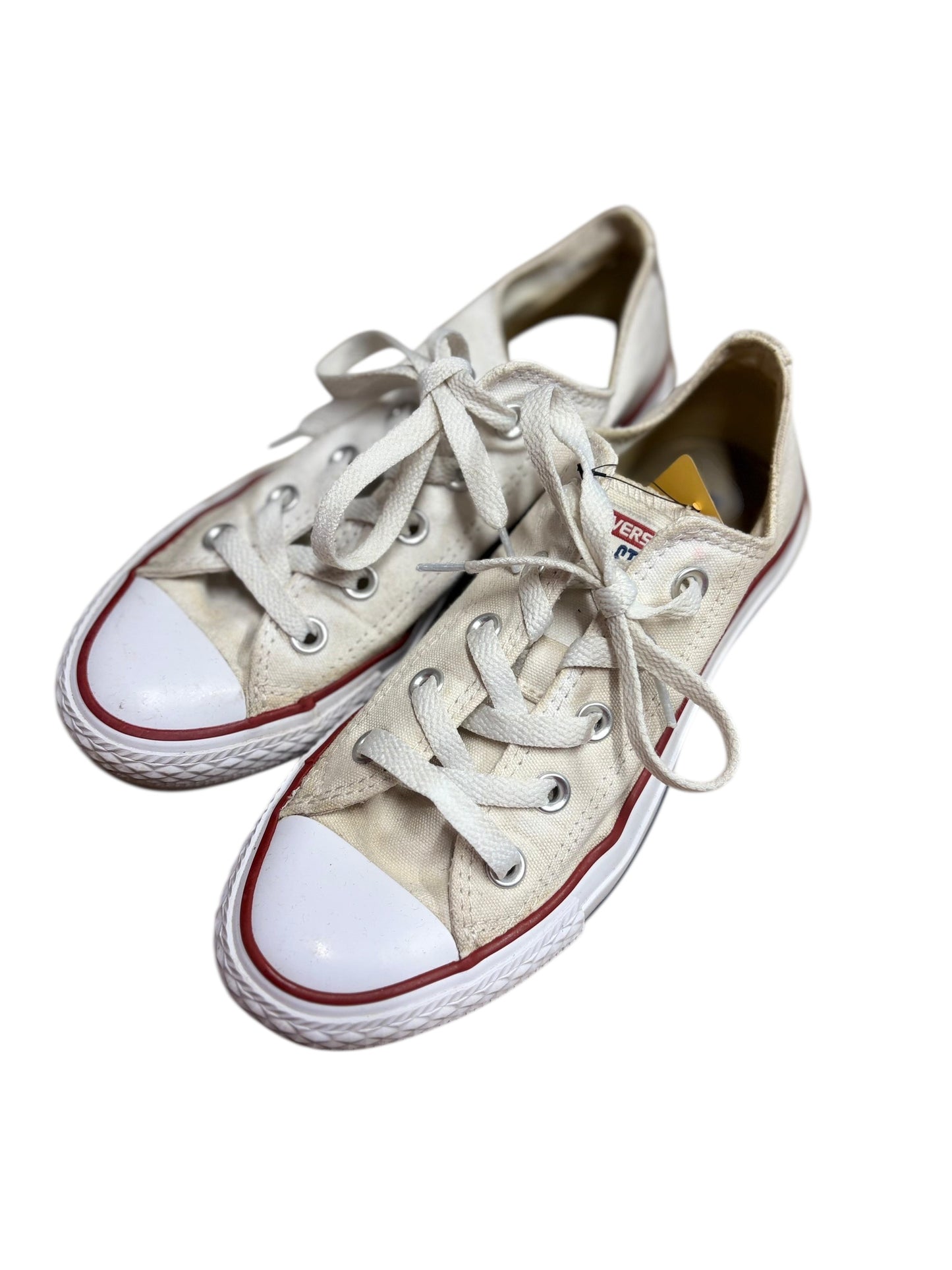 Converse shoes tan red white
