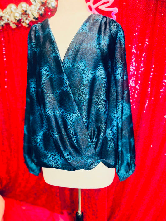 Prive Wrap Front Design Blue Hues