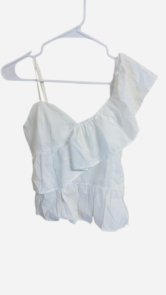 SHEIN white one shoulder top