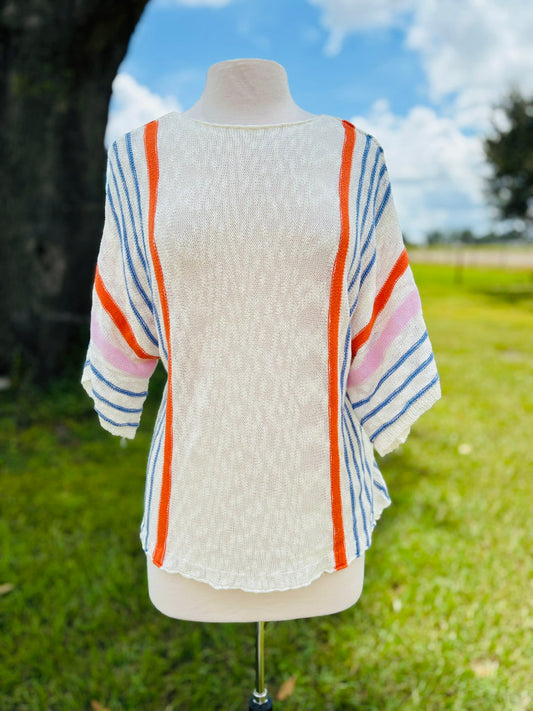 Orange and Blue sweater top