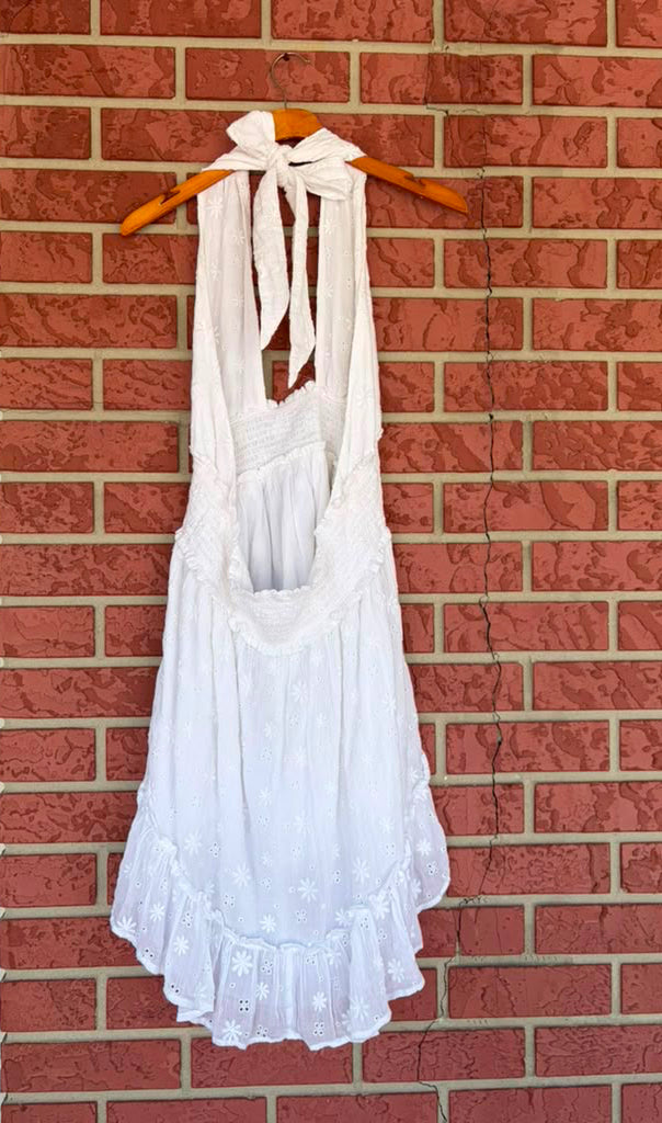 AERIE White Halter Dress